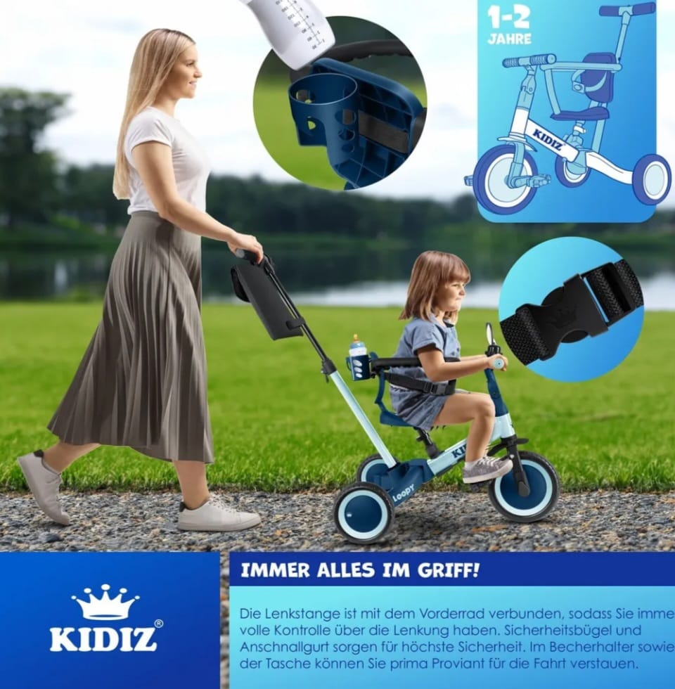 KIDIZ  Laufrad 6in1 Dreirad,Laufräder,Lauffahrrad, Kinderdreirad, B-WARE
