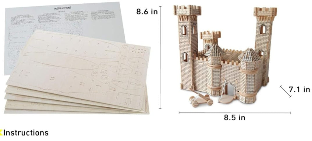 Woodcraft Holzpuzzle, 3D, Prince Castle,B-WARE