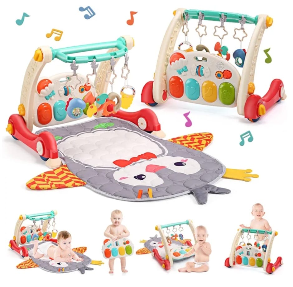 CUTE STONE Spiel-Fitnessstudio für Babys, Klavier,Trittbrett, Lernmatte für Babys,Spielmatte, B-WARE