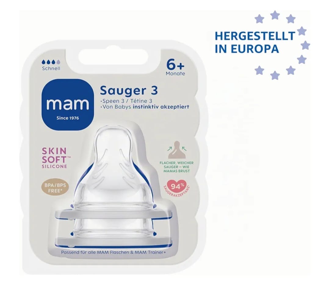 MAM Sauger Größe 3 im Doppelpack,Flaschensauger ab 6+Monate,B-WARE