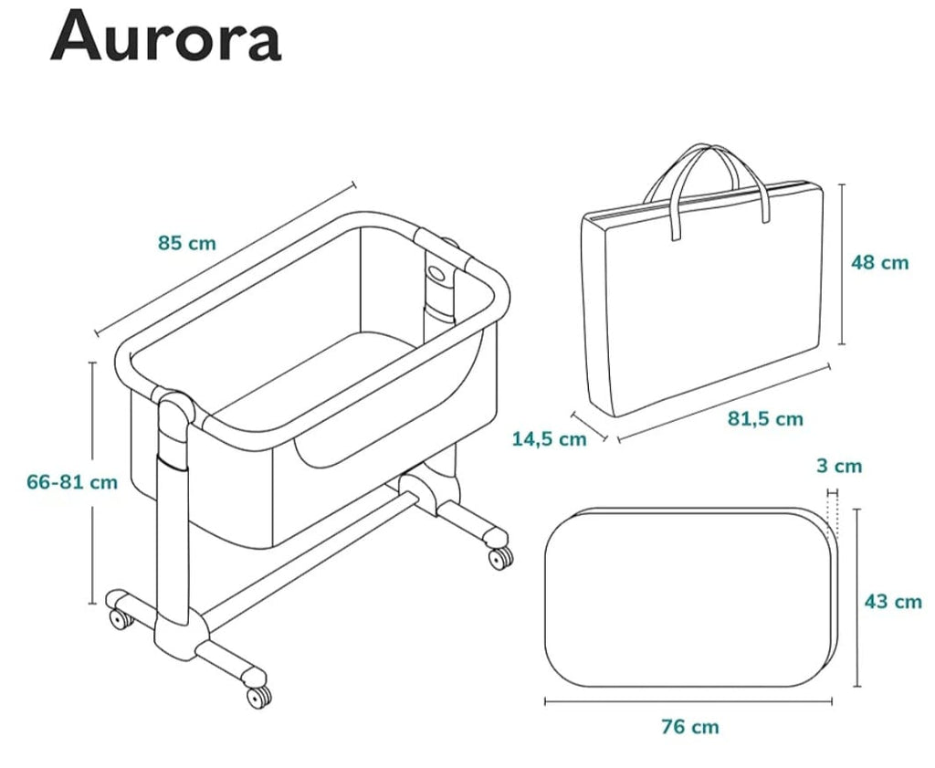 lionelo Aurora 3in1 Baby Beistellbett,B-WARE