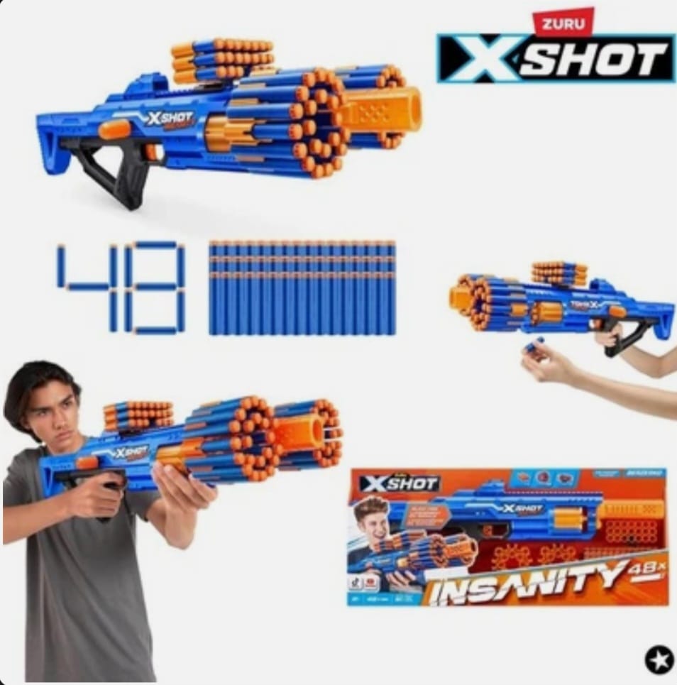 X-Shot Insanity Bezerko von ZURU mit 48 Darts – Outdoor-Spielzeug, B-WARE