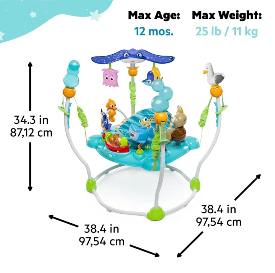 Bright Starts, Disney Baby, Findet Nemo Spring- und Spielcenter mit Spielstation mit Lichtern und Musik, B-WARE,leichte Farb Abweichungen