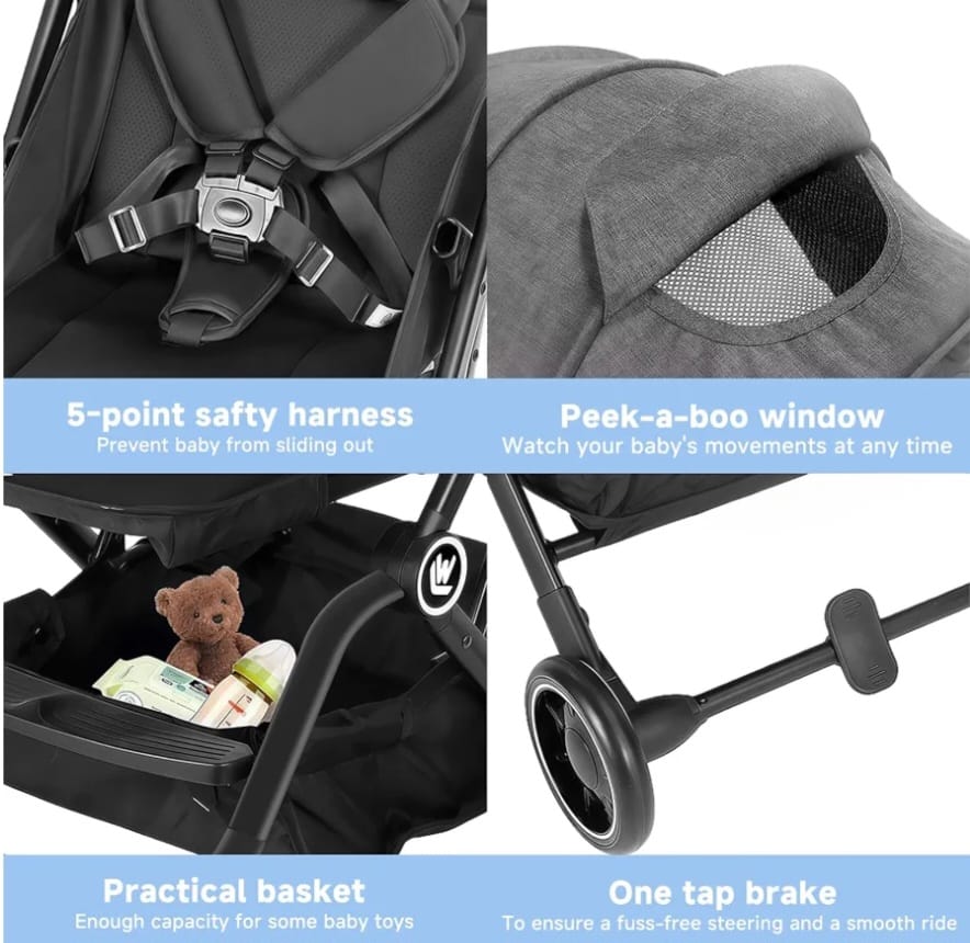 Wheelive - Leichter Kinderwagen, Kompakter Reisebuggy, B-WARE