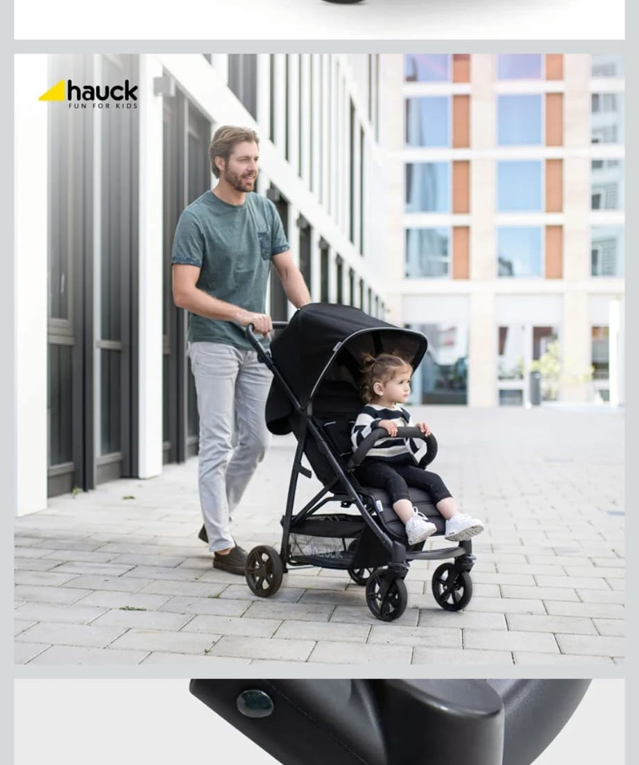 hauck Rapid 4, Schwarz - Kinderbuggy mit Liegefunktion für Babys ab Geburt bis 22 kg, B-WARE