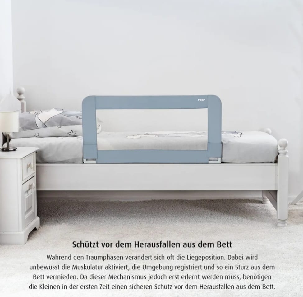 REER Bettgitter Sleepn Keep 100 cm blaugrau, B-WARE