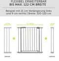 hauck Stop N Safe 2, Silber – Schutzgitter Treppe und Tür 84–89 cm,Türschutzgitter, B-WARE