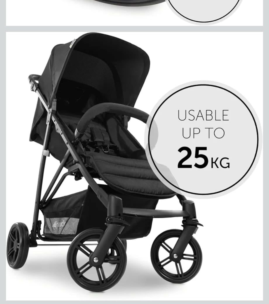 hauck Rapid 4, Schwarz - Kinderbuggy mit Liegefunktion für Babys ab Geburt bis 22 kg, B-WARE