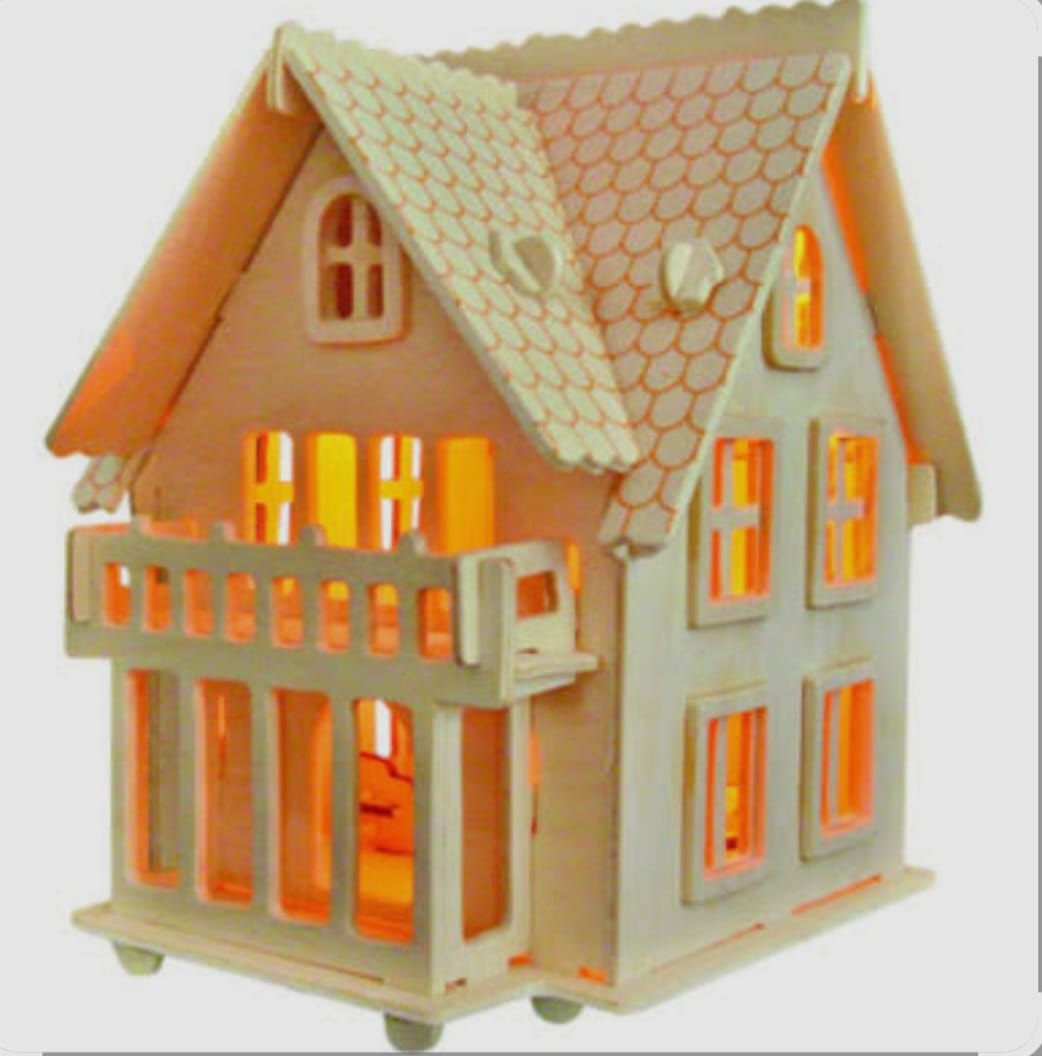 Woodcraft Holzpuzzle, 3D, Europäische Villa B,  B-WARE