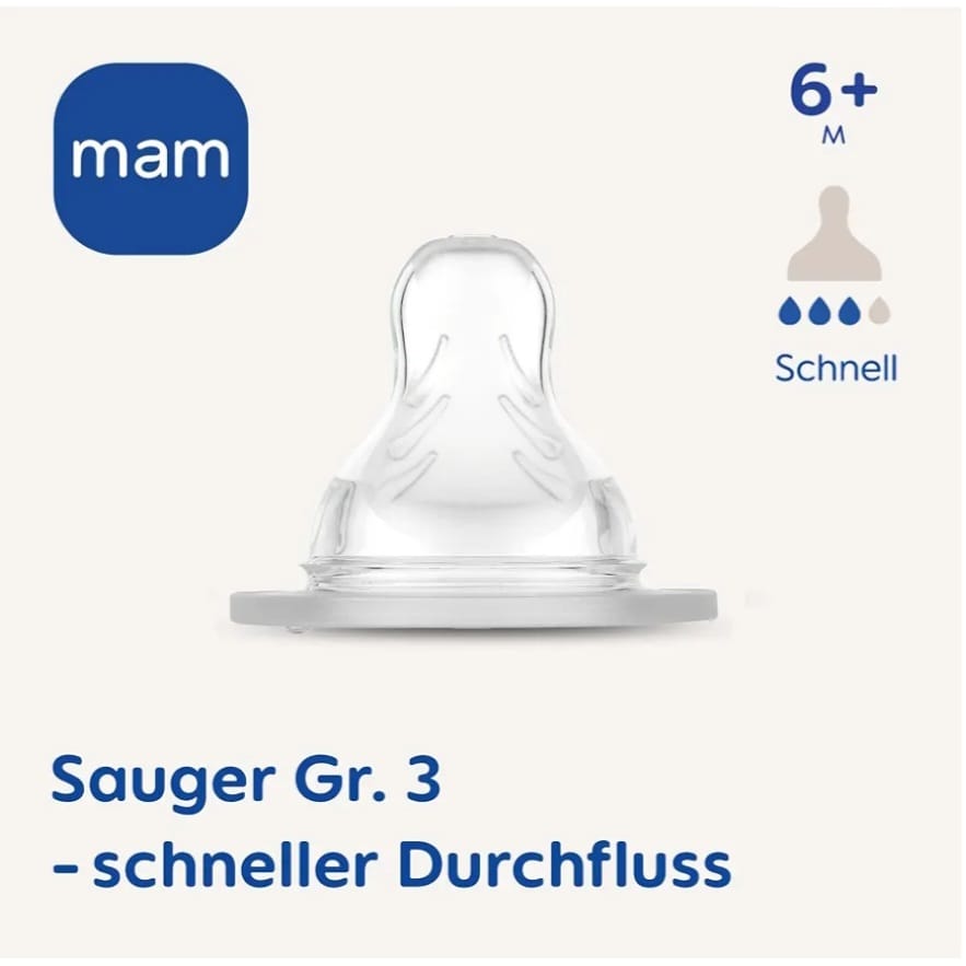 MAM Sauger Größe 3 im Doppelpack,Flaschensauger ab 6+Monate,B-WARE
