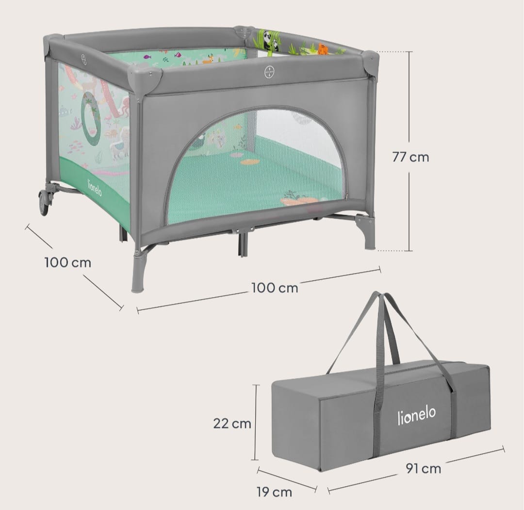Lionelo Mille Plus Laufstall,Krabbelmatte, B-WARE