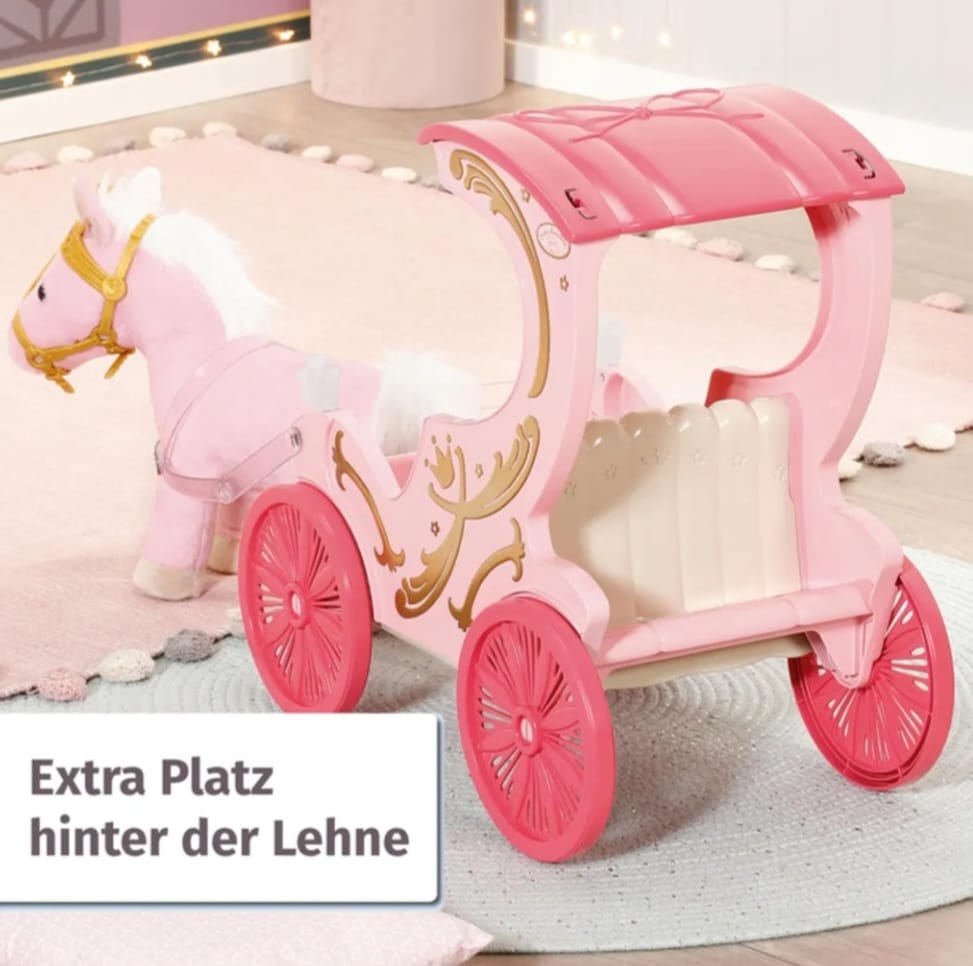 Baby Annabell Little Sweet Kutsche & Pony, 2in1 Puppenwagen mit Plüschpony, B-WARE