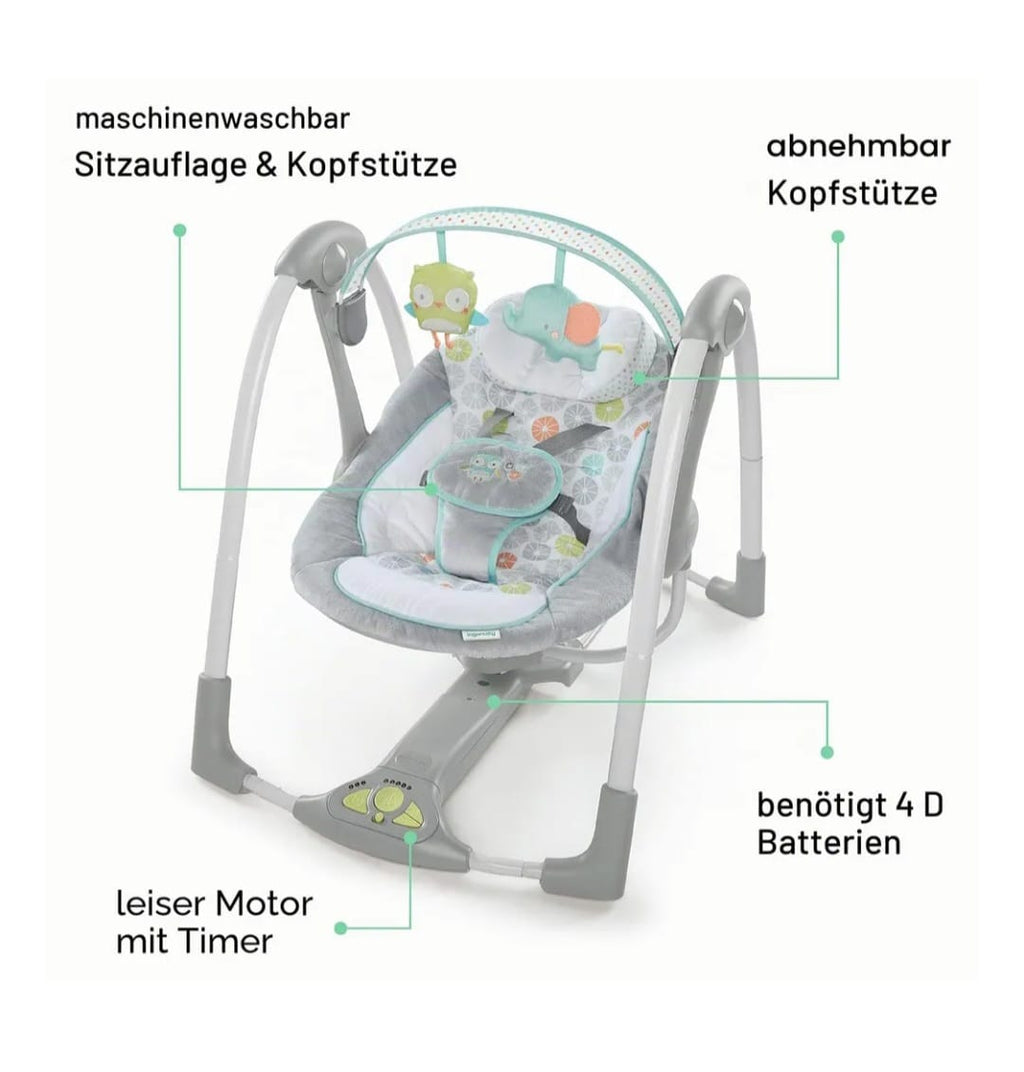 Ingenuity Swing ’n Go Portable Swing™ – Hugs & Hoots™ Babyschaukel,B-WARE