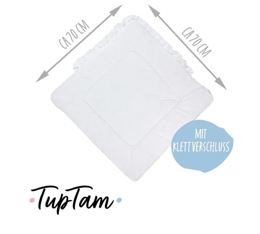 TupTam Unisex Baby-Wickeldecke mit Schleife, Weiß,B-WARE