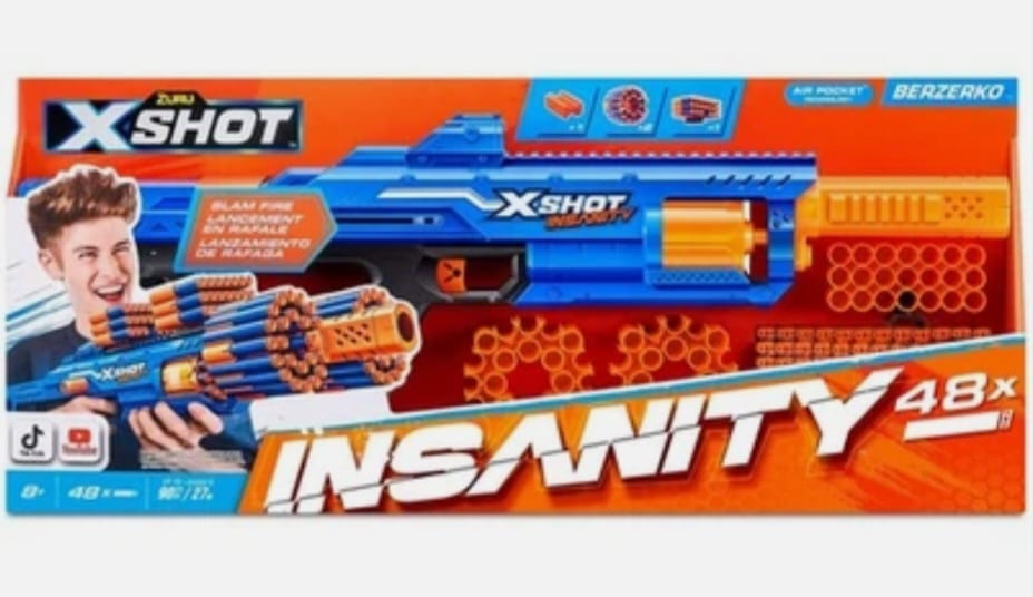 X-Shot Insanity Bezerko von ZURU mit 48 Darts – Outdoor-Spielzeug, B-WARE