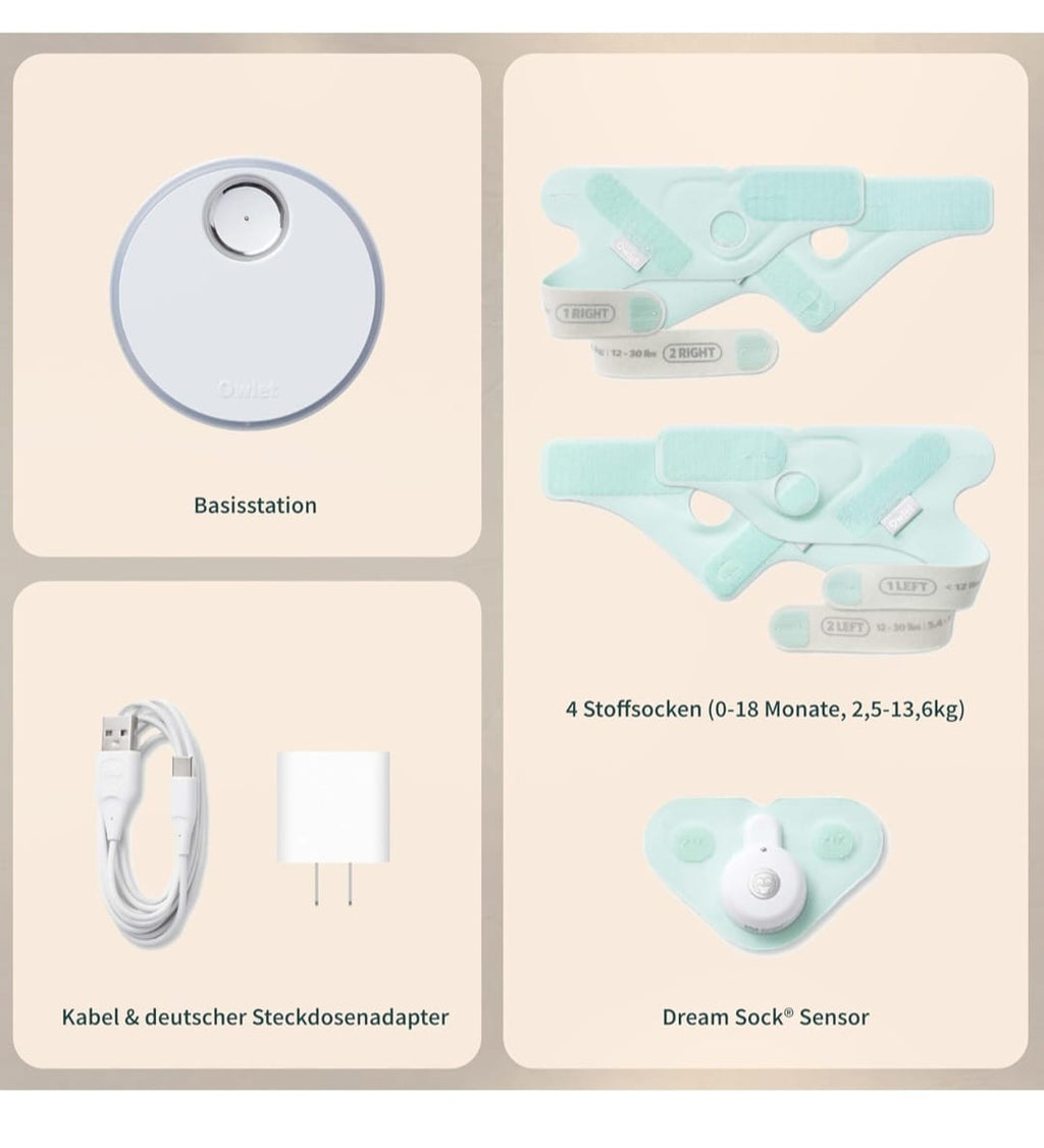 Owlet Dream Sock – Smarte Babyüberwachung mit App, Mint,B-WARE