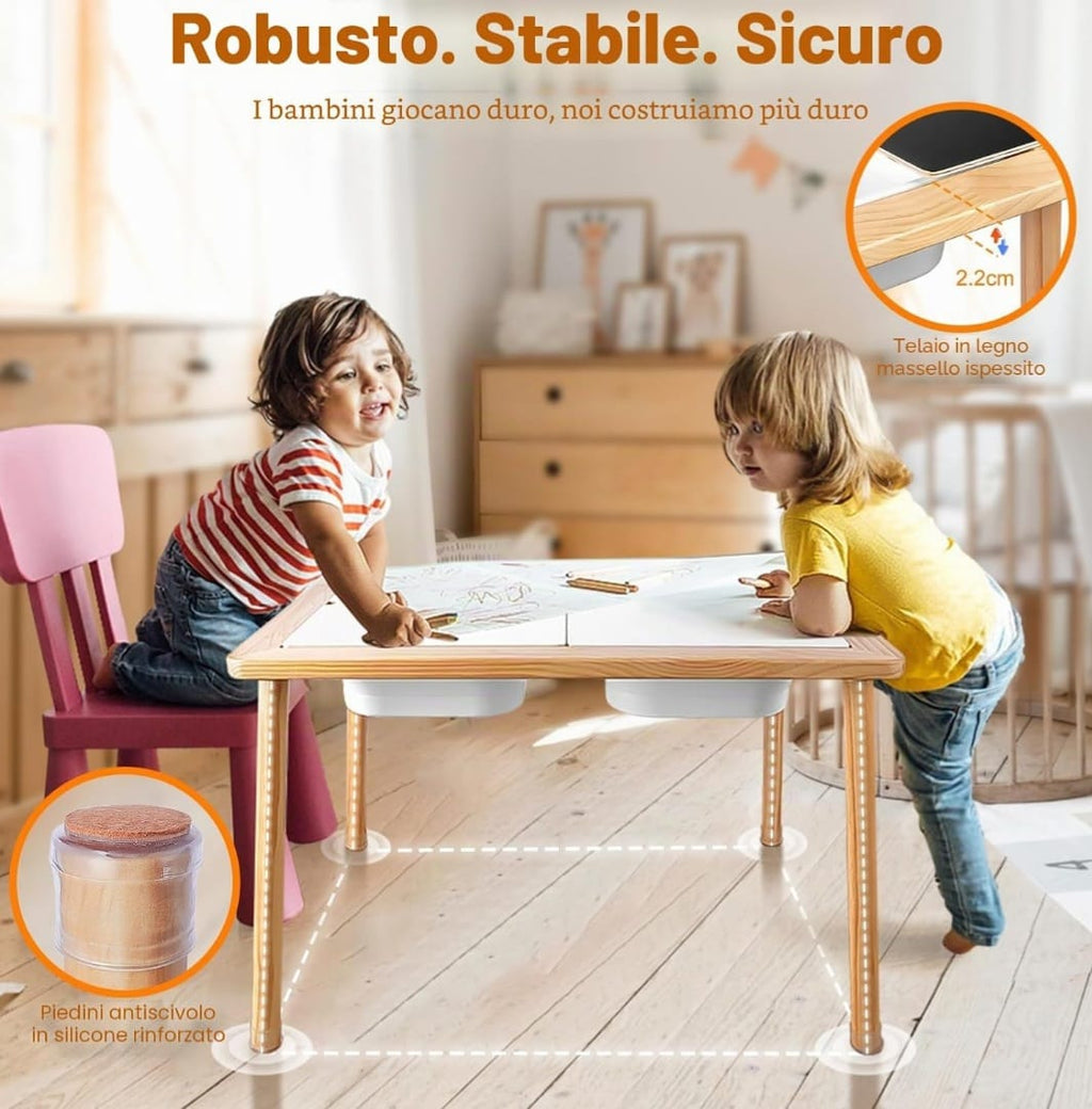 Terramus Baby-Sinnes- und Wasserspieltisch & Aktivitätstisch,B-WARE , leichte Delle im Holz