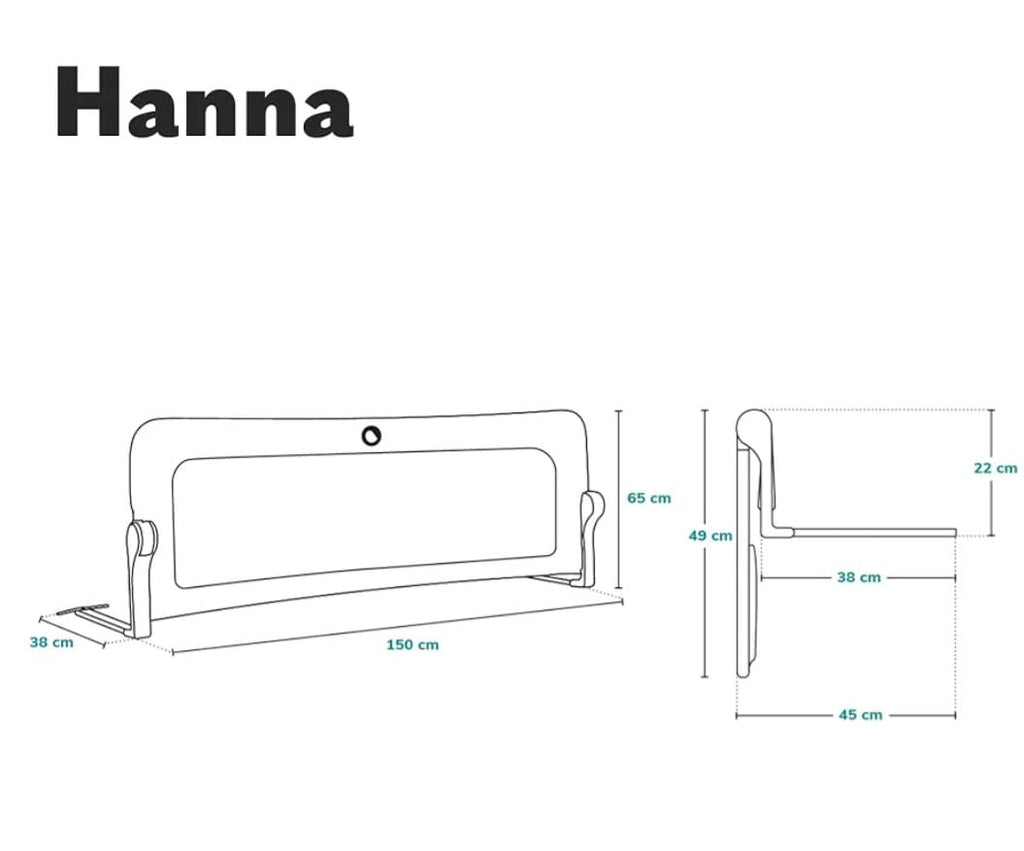 Lionelo Hanna Bettgitter Rausfallschutz 150 cm x 66, B-WARE