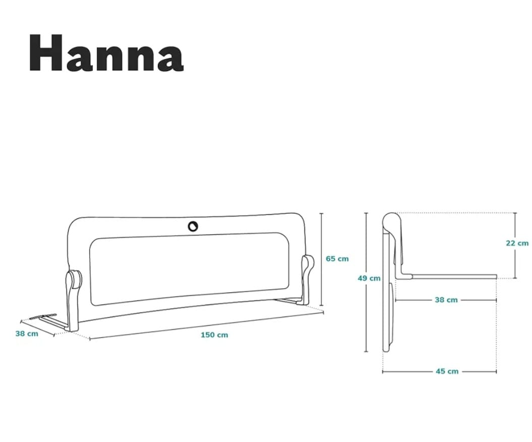 Lionelo Hanna Bettgitter Rausfallschutz 150 cm x 66, B-WARE