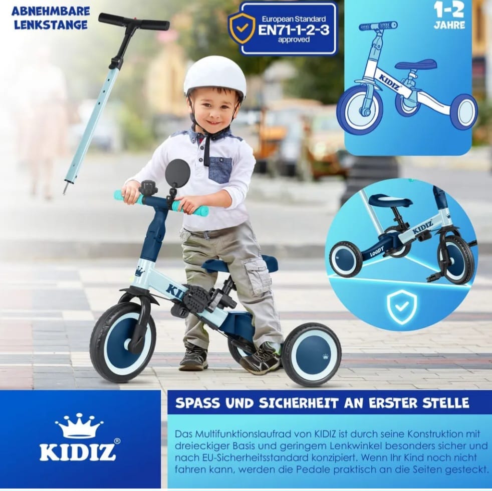 KIDIZ  Laufrad 6in1 Dreirad,Laufräder,Lauffahrrad, Kinderdreirad, B-WARE
